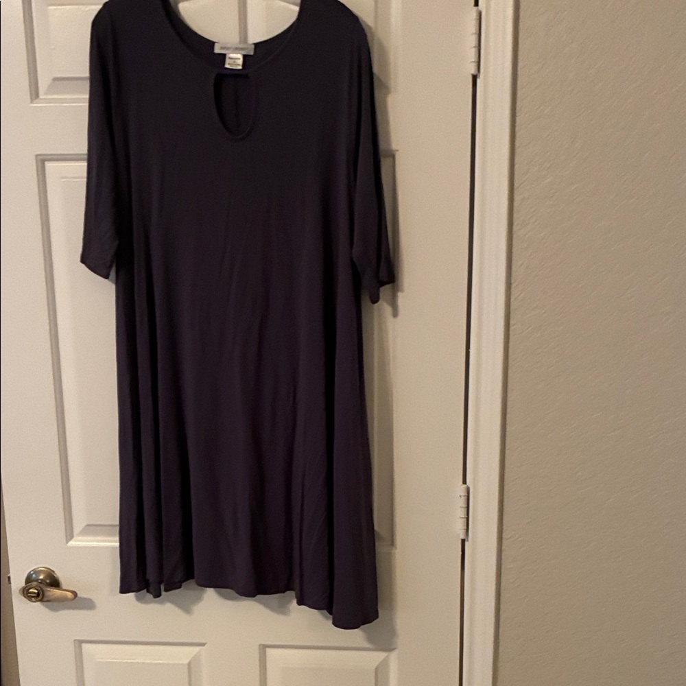 Purple Keyhole Swing Tunic Top